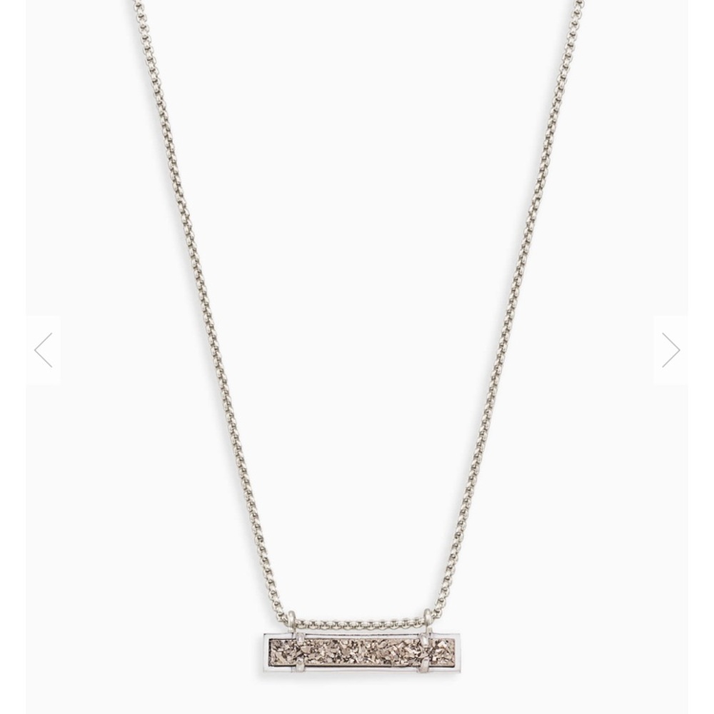 Leanor Silver Pendant Necklace In Platinum Drusy
